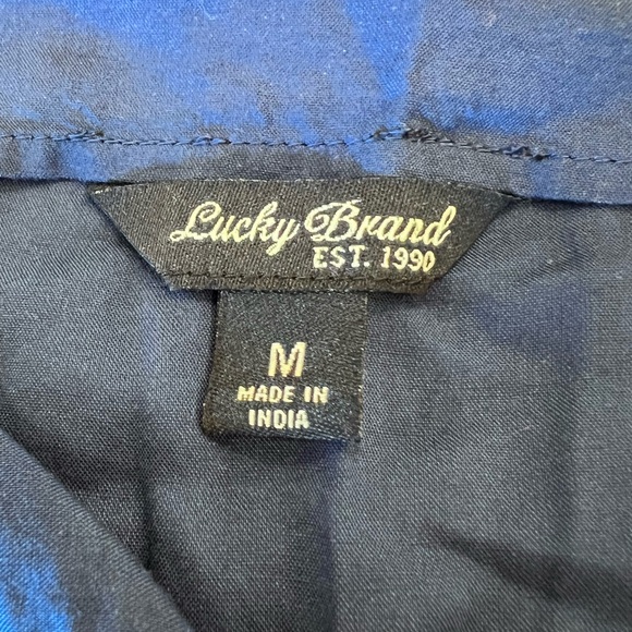 Lucky Brand Embroidered Blue White Tunic Top Sz Medium - Picture 6 of 9